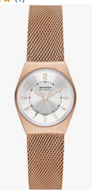 42%korting bij Amazon op Grenen Lille Roségouden Roestvrijstalen Mesh Horloge