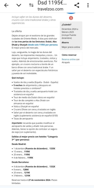 Dubai 6 días desde 1195€ por persona.