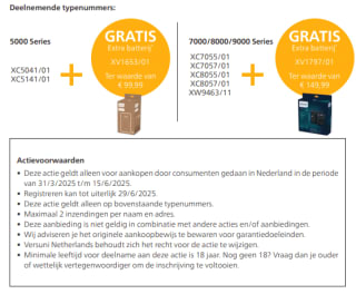 Gratis extra batterij bij geselecteerde Philips steelstofzuigers