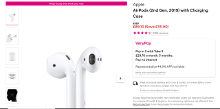 Apple AirPods (2nd Gen, 2019) with Charging Case - £89.10