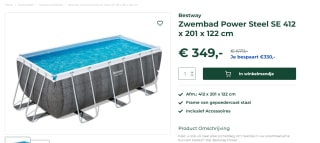 Bestway Power Steel zwembad - 412 x 201 x 122 cm (Rotan) voor €349 bij Fonteyn