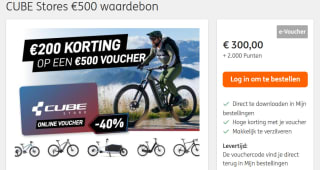 CUBE Stores €500 waardebon voor €300 + 2.000 ING rentepunten