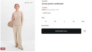 Jersey de punto combinado para Mujer Cortefiel por 14.99€