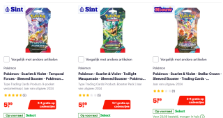 2 + 1 op Pokémon sleeved booster packs bij Bol