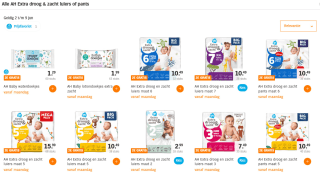 Alle AH Extra droog & zacht luiers of pants de 2de gratis bij de AH