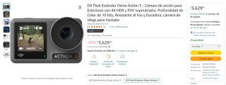 DJI Pack Estándar Osmo Action 3 por $3,629 en Amazon