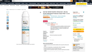 Bruma facial Hidratante Protector Solar IP50+ 75 ml a tan solo 5,94€