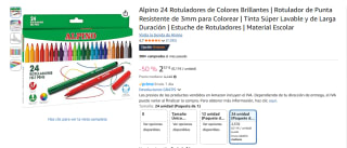 Alpino 24 Rotuladores de Colores Brillantes por 2,57€