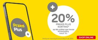 20% korting op één artikel naar keuze met Praxis Plus