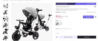 Cochecito de Bebé Triciclo Bicicleta, ! a 5 años marca Ubravoo por 81,59€ (71,59€ nuevo usuario)