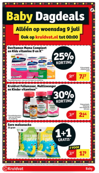 Babydagdeals Kruidvat 20% korting en andere aanbiedingen