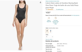 Traje de Baño Calvin Klein Mujer M por $431 en Amazon