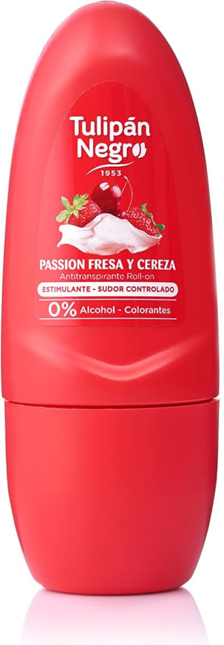 Tulipán Negro Antitranspirante Roll-on Fresa y Cereza 50 ml por 0,95€