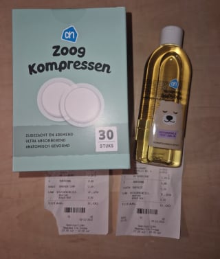 Gratis Beregoede Babyolie en AH Zoogkompressen bij Albert Heijn [ Scan barcodes]