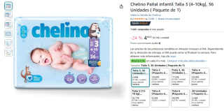 Chelino Pañal infantil Talla 3 (4-10kg), 36 Unidades por 4,89€