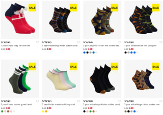Multipacks sokken voor €3 bij Scapino