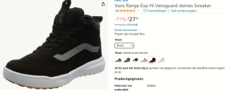 Vans Range Exp HI V dames sneakers voor €27,95 bij Amazon