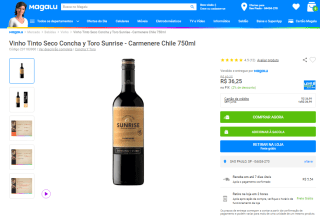 Vinho Tinto Sunrise Concha y Toro - R$ 36,25