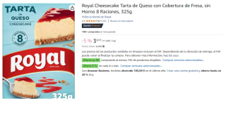 5 Paquetes de Royal Cheesecake Tarta de Queso con Cobertura de Fresa por 12.62€