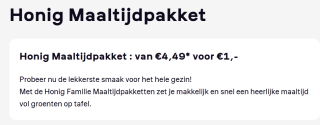 Honig Maaltijdpakket voor €1 na cashback via Scoupy
