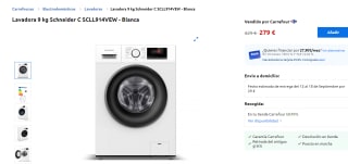 Lavadora 9 kg Schneider C SCLL914VEW por 279€