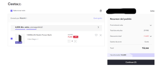 Pack 2 Xiaomi Power Bank de 10000mAh por 15,38€