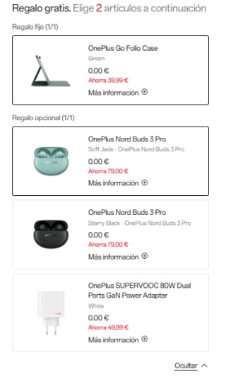 Tablet OnePlus Pad Go 8GB/128GB + Funda OnePlus Go Folio Case + OnePlus Nord Buds 3 Pro por 249€