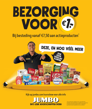 Jumbo actie de euro show 4 weken lang heel veel producten voor €1