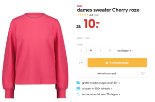 Dames Trui Cherry Roze voor €10 bij de Hema