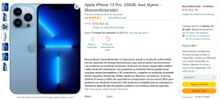 iPhone 13 Pro 256GB Reacondicionado por $10,762 en Amazon