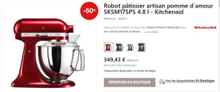 Robot pâtissier KitchenAid Artisan à 349,43€