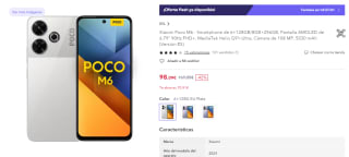 Xiaomi Poco M6 de 6GB/128GB por 98,09€ (cuenta nueva por 86,09€)