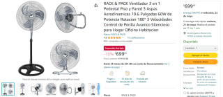 Ventilador Rack & Pack 3 en 1 por $699 en Amazon