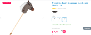 Tryco Milo Bruin Stokpaard met Geluid voor €17,50 bij Mamaloes