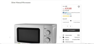 Silver Manual Microwave for only £31.80