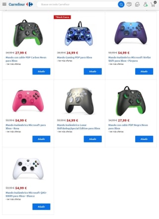 Hasta -20% de Descuento en Mandos Xbox en Carrefour.