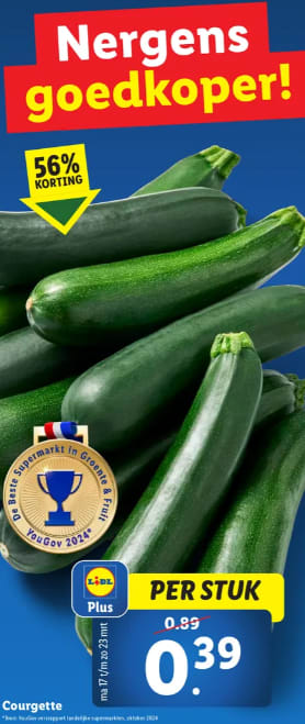 Courgette voor €0,39 bij de Lidl