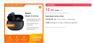 Redmi Buds 4 Active por 12,19€