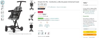 Cochecito y Silla de Paseo Dream On Me Universal por $995 | Descuento Amazon