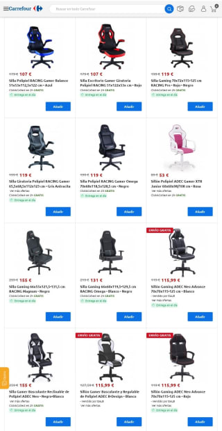 Hasta -40% de Descuento en Sillas Gaming.