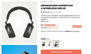 Sennheiser MOMENTUM 4 Wireless - Over-ear koptelefoon voor €199 bij Hifi Klubben