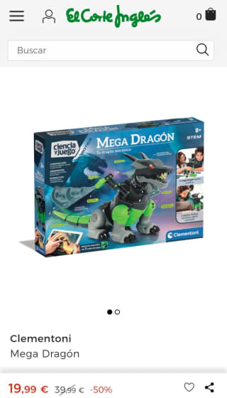 Clementoni Mega Dragón por 19,99€.