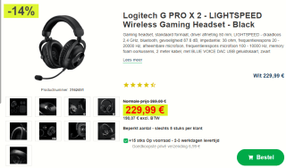 Logitech G PRO X 2 Lightspeed - Draadloze Gaming Headset - Zwart voor €229,99 bij Proshop
