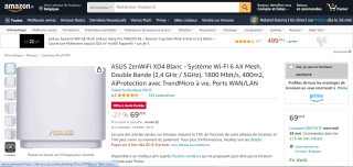 ZenWiFi XD4 Blanc - Système Wi-FI 6 AX Mesh ASUS à 69,99€