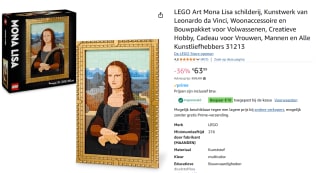 LEGO Art - Mona Lisa - 31213 voor €53,99 dmv code bij Amazon