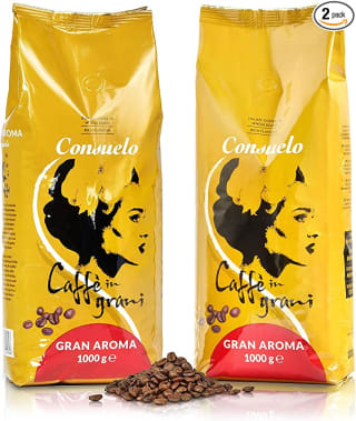Pack de 2 paquetes x 1kg de Consuelo Gran Aroma - Café en grano italiano. Por 15,26€