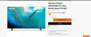 Televisor Philips 75PUS7009 75″/ Ultra HD 4K/ Smart TV/ WiFi por 608,77€