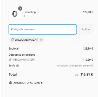 Amazfit Helio Ring por 116,91€