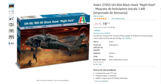 Maqueta de helicóptero (escala 1:48) Black Hawk "Night Raid" marca Italery por 19,97€
