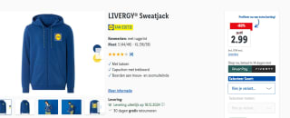 LIVERGY® Sweatjack voor €2,99 in de Lidl webshop